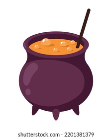halloween witch cauldron isolated icon