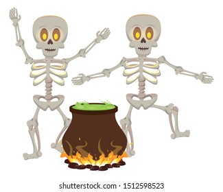 halloween witch cauldron pot icon vector illustration design