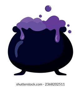 vector de cauldron de bruja de halloween aislado