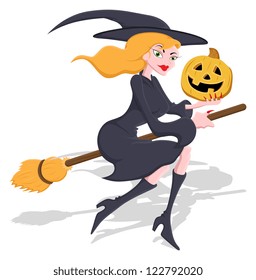 Halloween Witch Character Vector