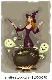 halloween witch cooking