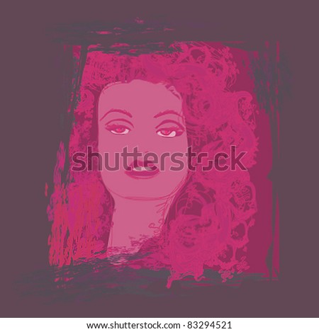 Halloween witch - doodle vector portrait