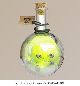 halloween witch eyes potion 3d vector