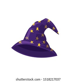 halloween witch fashion a purple color hat with star seamless pattern 