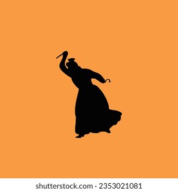 Halloween witch flat vector icon