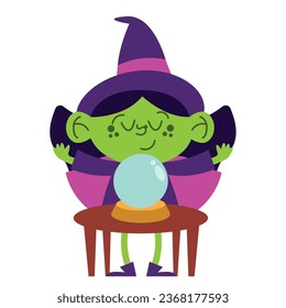 halloween witch fortune teller vector isolated