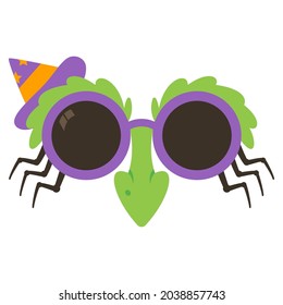 Halloween witch glasses vector cartoon illustration isolated on a white background.