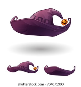 Halloween witch hat 2 layers front and back vector