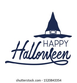 halloween witch hat accessory with calligraphy