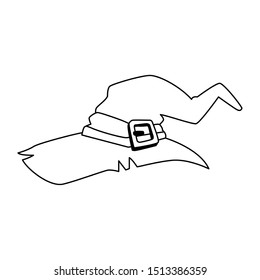 halloween witch hat accessory icon vector illustration design