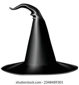 halloween witch hat, Black hat halloween decorations, vector illustration