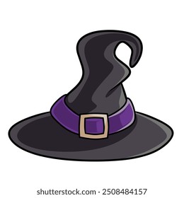 Halloween witch hat cartoon illustration vector art 