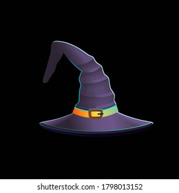 Halloween witch hat. Cartoon vector illustration. Icon for games and mobile application.