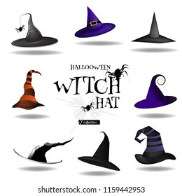 halloween witch hat concept vector