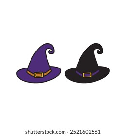 halloween witch hat costume vector design template