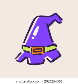 Halloween witch hat element. Vector Halloween Illustration.