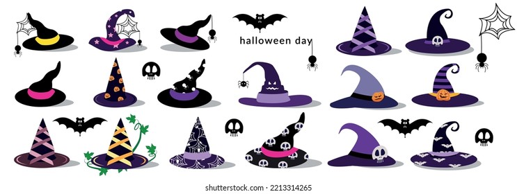  Halloween witch hat, graphic illustration