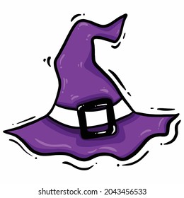 halloween witch hat hand drawn illustration