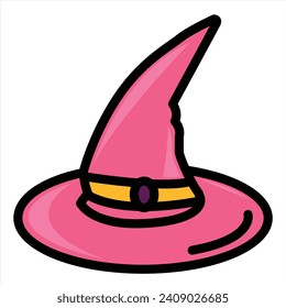 Icono de Sombrero de Brujas de Halloween. Plantilla de diseño de sombrero de brujas. Vacaciones de otoño, concepto de Halloween