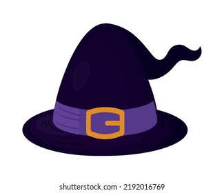 halloween witch hat icon flat isolated