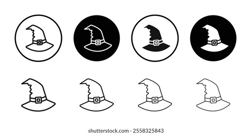 halloween witch hat icon logo sign set vector outline