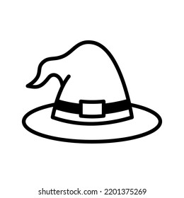 Halloween witch hat icon. Pictogram isolated on a white background. Vector illustration.