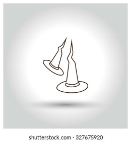 Halloween Witch Hat icon. Halloween pictogram elements collection.  simple minimal, flat, solid, mono, monochrome, plain, contemporary style. Vector illustration web internet design elements