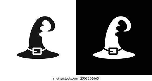 halloween witch hat icon Symbol mark in filled style