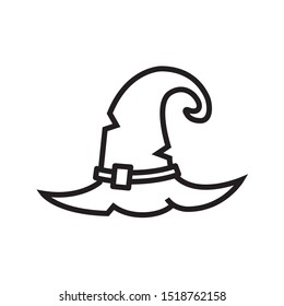 Halloween witch hat icon in trendy outline style design. Vector graphic illustration. Suitable for website design, logo, app, and ui. Editable vector stroke. EPS 10.