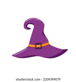 Halloween witch hat, icon vector illustration isolated on white.