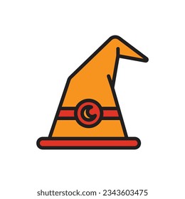 Halloween Witch Hat Icon Vector Illustration