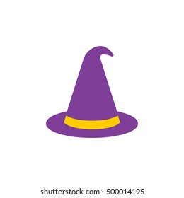 halloween witch hat icon vector, solid flat sign, colorful pictogram isolated on white, logo illustration