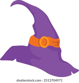 Halloween Witch Hat Illustration with Cute Cartoon Style. Vector Illustration