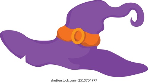 Halloween Witch Hat Illustration with Cute Cartoon Style. Vector Illustration