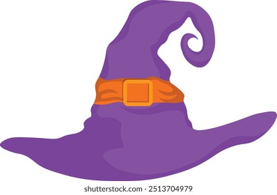 Halloween Witch Hat Illustration with Cute Cartoon Style. Vector Illustration