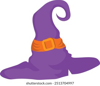Halloween Witch Hat Illustration with Cute Cartoon Style. Vector Illustration