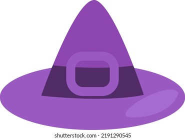 Halloween witch hat, illustration, vector on a white background.