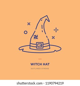 Halloween Witch Hat Line Icon