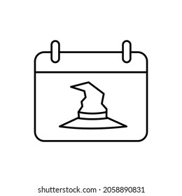 halloween witch hat line icon vector design, editable stroke line icon