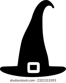 halloween bruja icono de línea de sombrero, contorno y signo vectorial relleno, signo lineal, símbolo, vector, arte