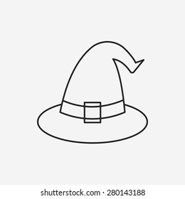 halloween witch hat line icon