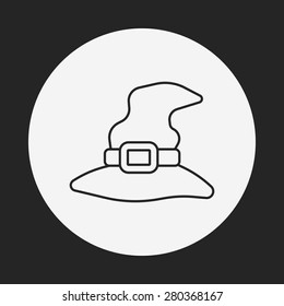 halloween witch hat line icon
