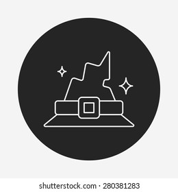 halloween witch hat line icon