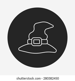 halloween witch hat line icon
