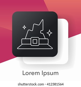 halloween witch hat line icon