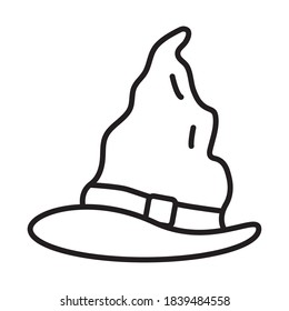 halloween witch hat line style icon vector illustration design