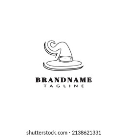 halloween witch hat logo icon design template modern vector illustration