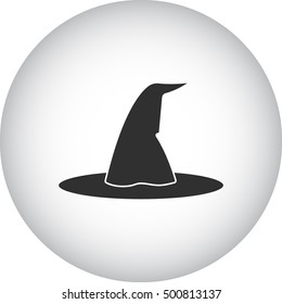 Halloween Witch hat sign silhouette symbol icon on background