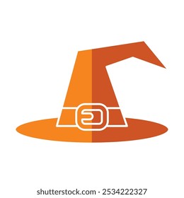Halloween witch hat with a spooky pointed design, Vector