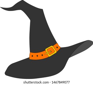 Halloween Witch Hat Vector Icon Isolated